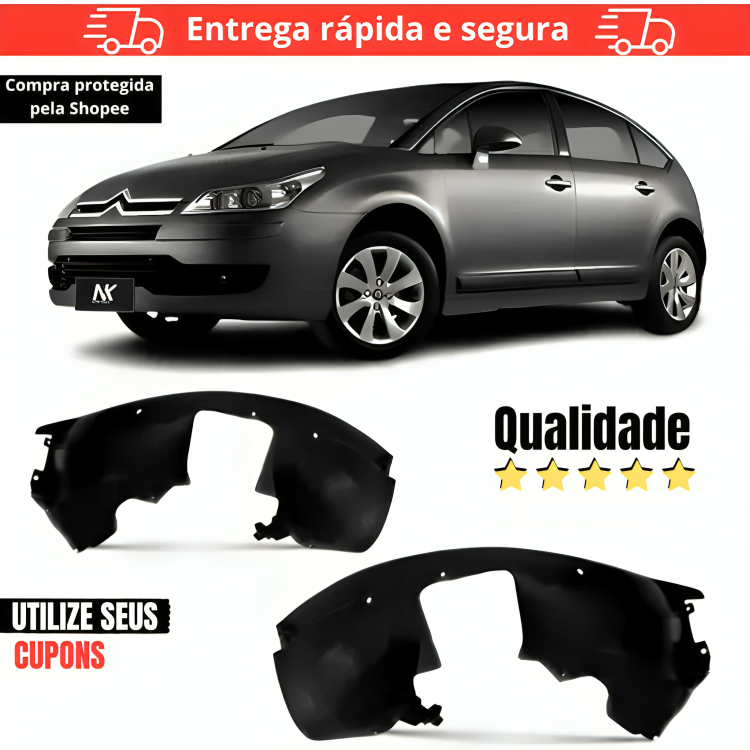 Par/Un Parabarro Dianteiro C4 Pallas 2004 2005 2006 Á 2012 Para Barro Casca de Ovo Bate Pedra em Oferta na Shopee