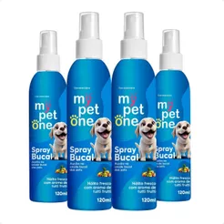 Kit 4 Spray Bucal Tutti Frutti para Cães e Gatos Mypetone - 120mL