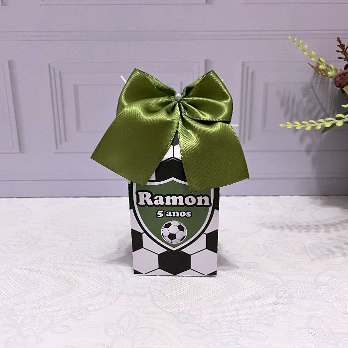 Caixa Milk Futebol Verde - Lembrancinha Personalizada Festa de aniversário Infantil