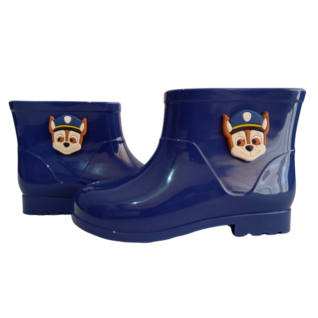 Botinha Infantil Patrulha Menino Galocha Cano Curto Impermeável Canina Confortável Antiderrapante