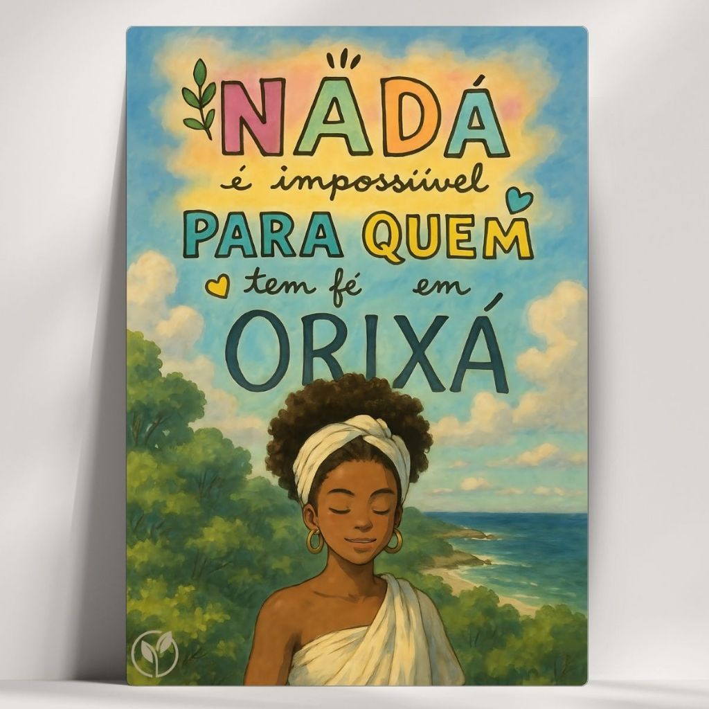 Quadro Decorativo Orixá - Fé em Orixá! - Exú, Umbanda, Candomblé com mensagens!