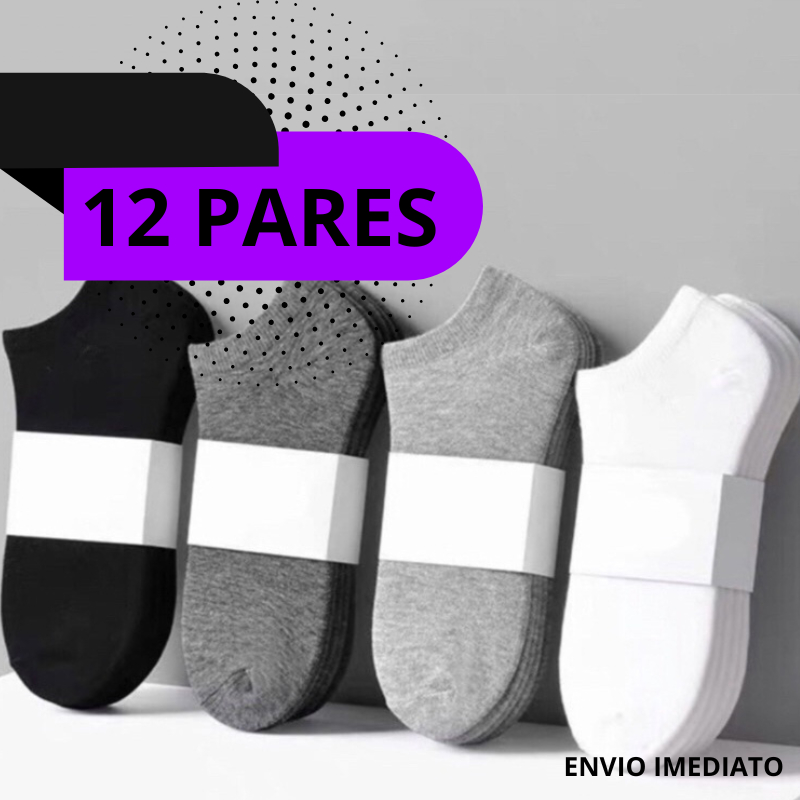Kit 12 Pares Meias Soquetes Cores Neutras Cano Baixo - Menor Preço Só Aqui em Oferta na Shopee