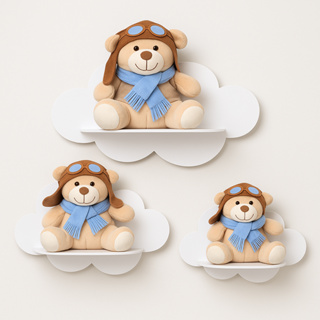 Trio de Prateleira Nuvem Nicho Nuvem MDF em Oferta na Shopee