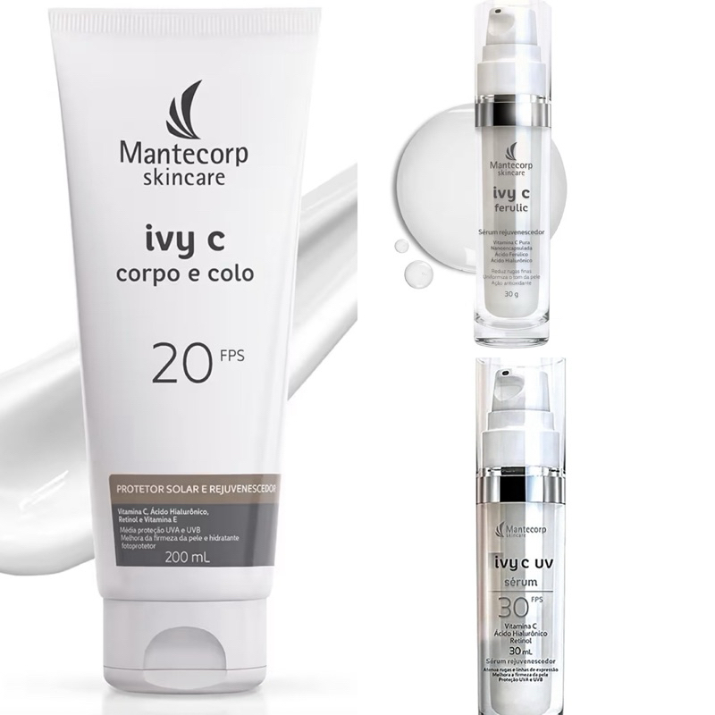 Mantecorp Ivy C Ferulic Sérum 30g Mantecorp Ivy C Corpo e Colo 200ml Mantecorp Ivy C Sérum UV FPS30 30ml