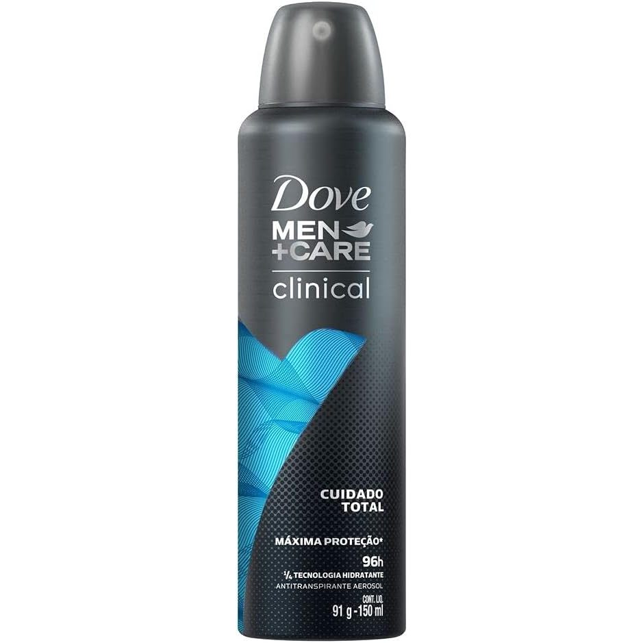 Desodorante Antitranspirante Dove Men+Care Aerossol Clinical Cuidado Total Com 150ml em Oferta na Shopee