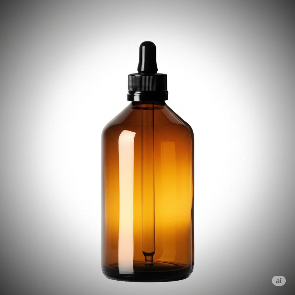 Frasco De Vidro Conta Gotas 250ML Ambar tampa lacre rosca 24 (10 UNIDADES OU 20 UNIDADES)