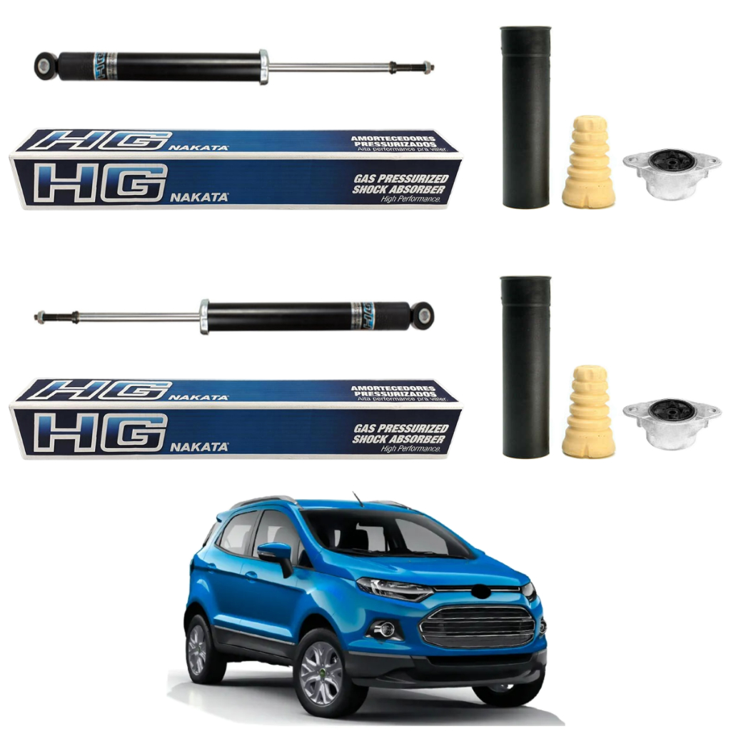 PAR AMORTECEDOR TRASEIRO ECOSPORT 4X2 2013 A 2020 NAKATA + KIT