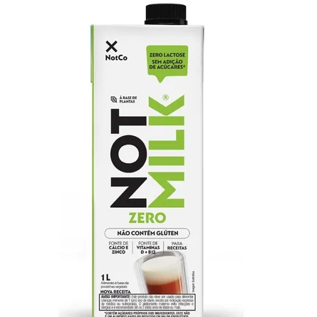 Leite Vegetal Sem Lactose Not Milk Integral Zero Açúcar 1L