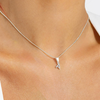 Colar Com Letra Inicial Cravejada Banhada A Ouro 18k Ou Prata 925 em Oferta na Shopee