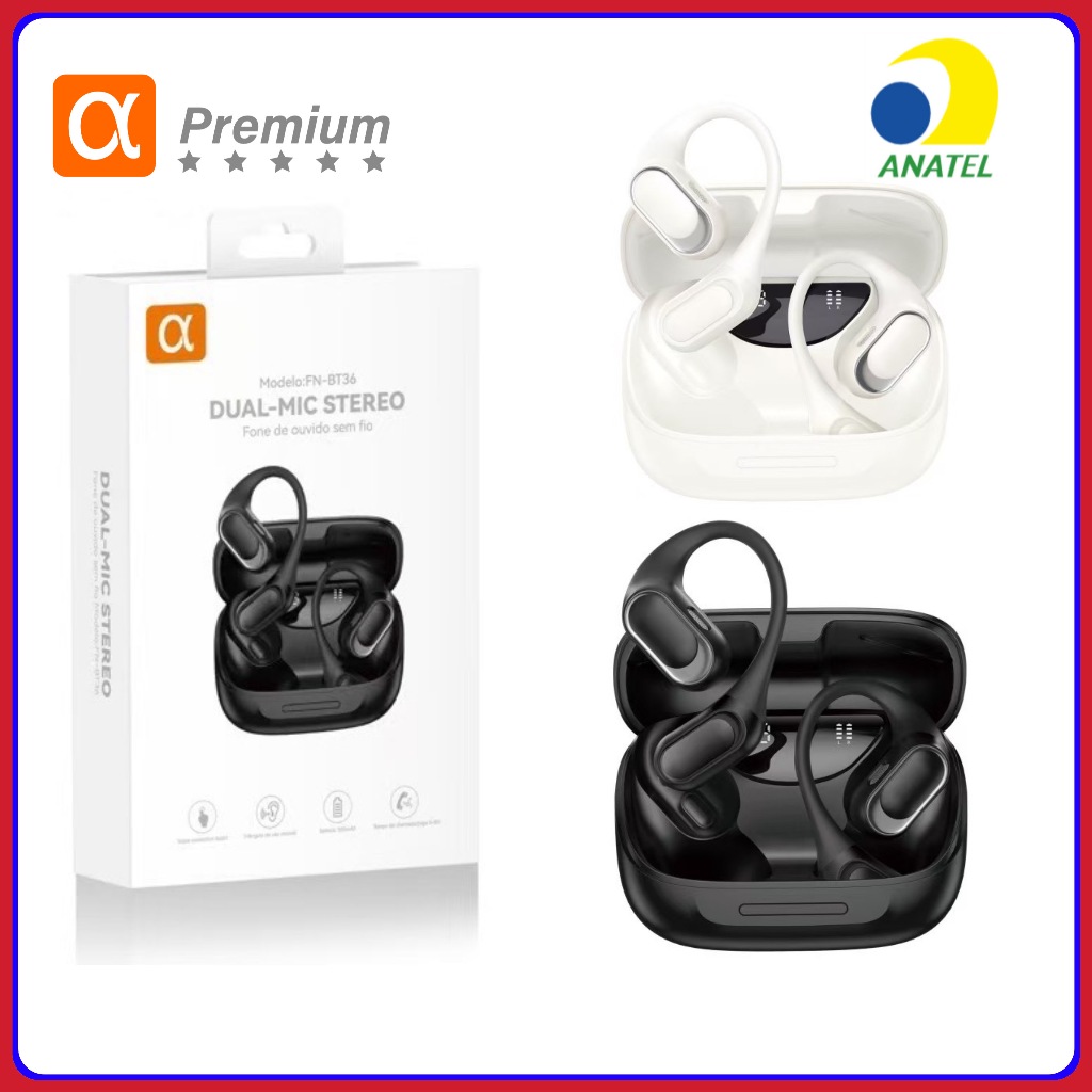 Fone ouvido de Condução Ossea Esportivo Bluetooth 5.4 fone sem fio Resistente a Água original AGOLD