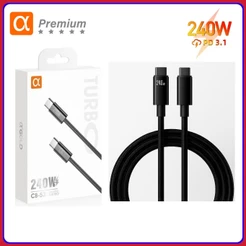 Cabo Tipo c Turbo 240W PD cabo USB c -Tipo c Para Macbook iPhone iPad original carregamento super rápido A`GOLD CB-53