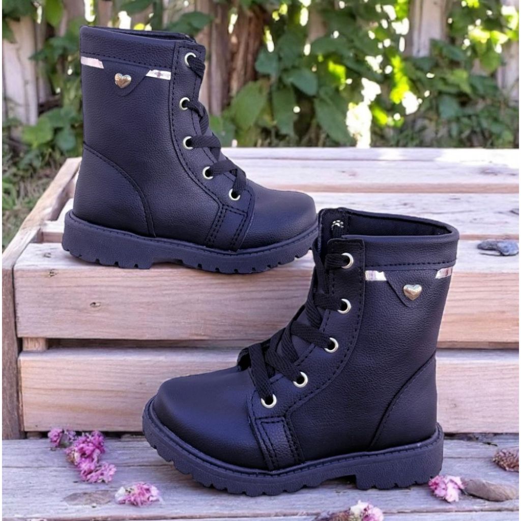 Coturno Juvenil Menina Feminino Bota Botinha Moda Estilo Confortável Solami