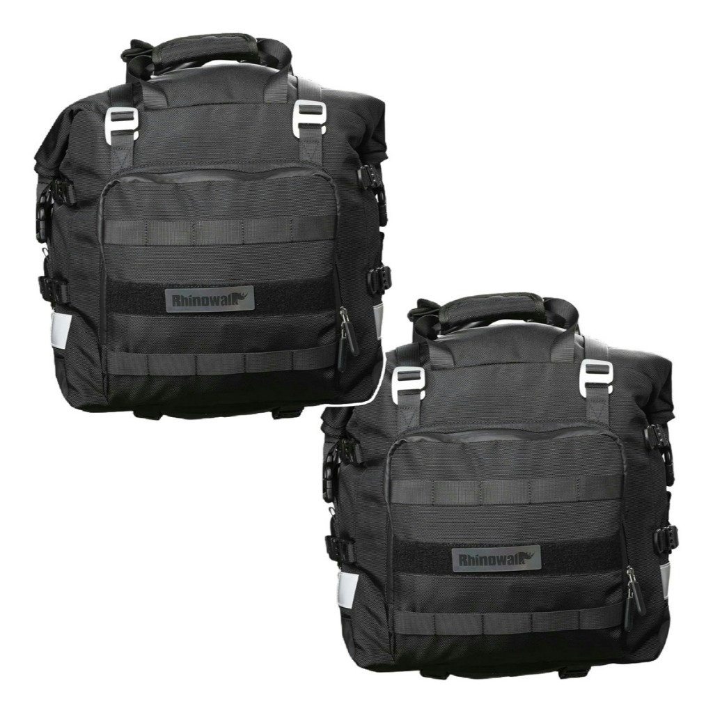 2 Bolsas Mochilas Impermeável com 20 a 25 Litros Expansível Alforge Lateral Universal para Todas as Motos Viagens