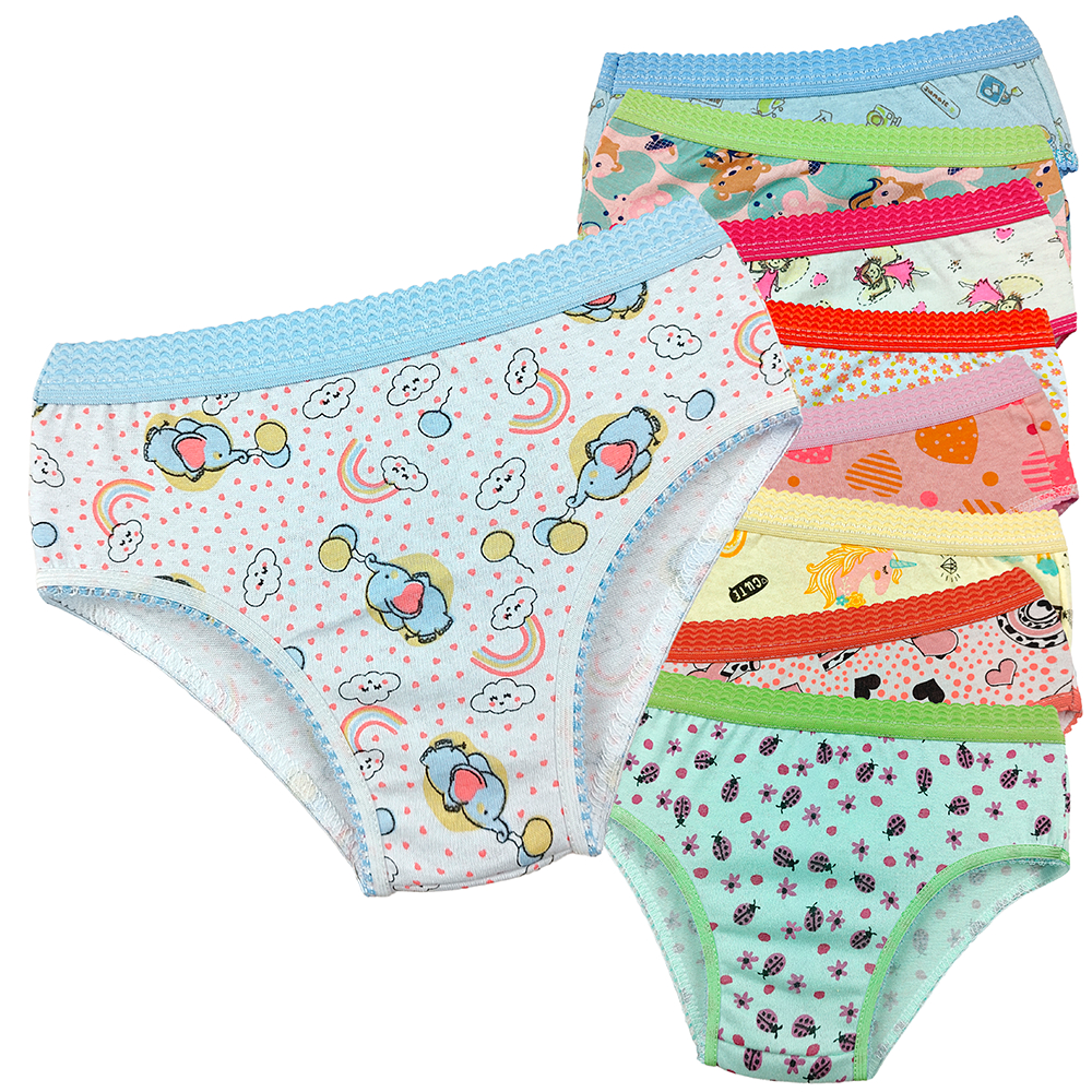 Kit 20 Calcinha Estampada Infantil Menina Algodão Larguinha
