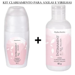 Kit Creme Clareador P/ Axilas e Virilhas + Desodorante Roll-on Clareadora Intimament Abelha Rainha