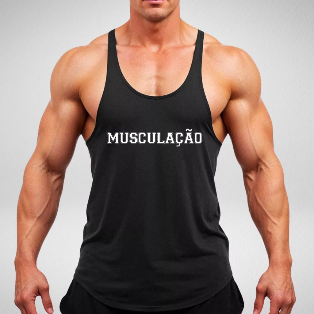 Regata Masculina Cavada Musculação Camiseta Academia Treino em Oferta na Shopee