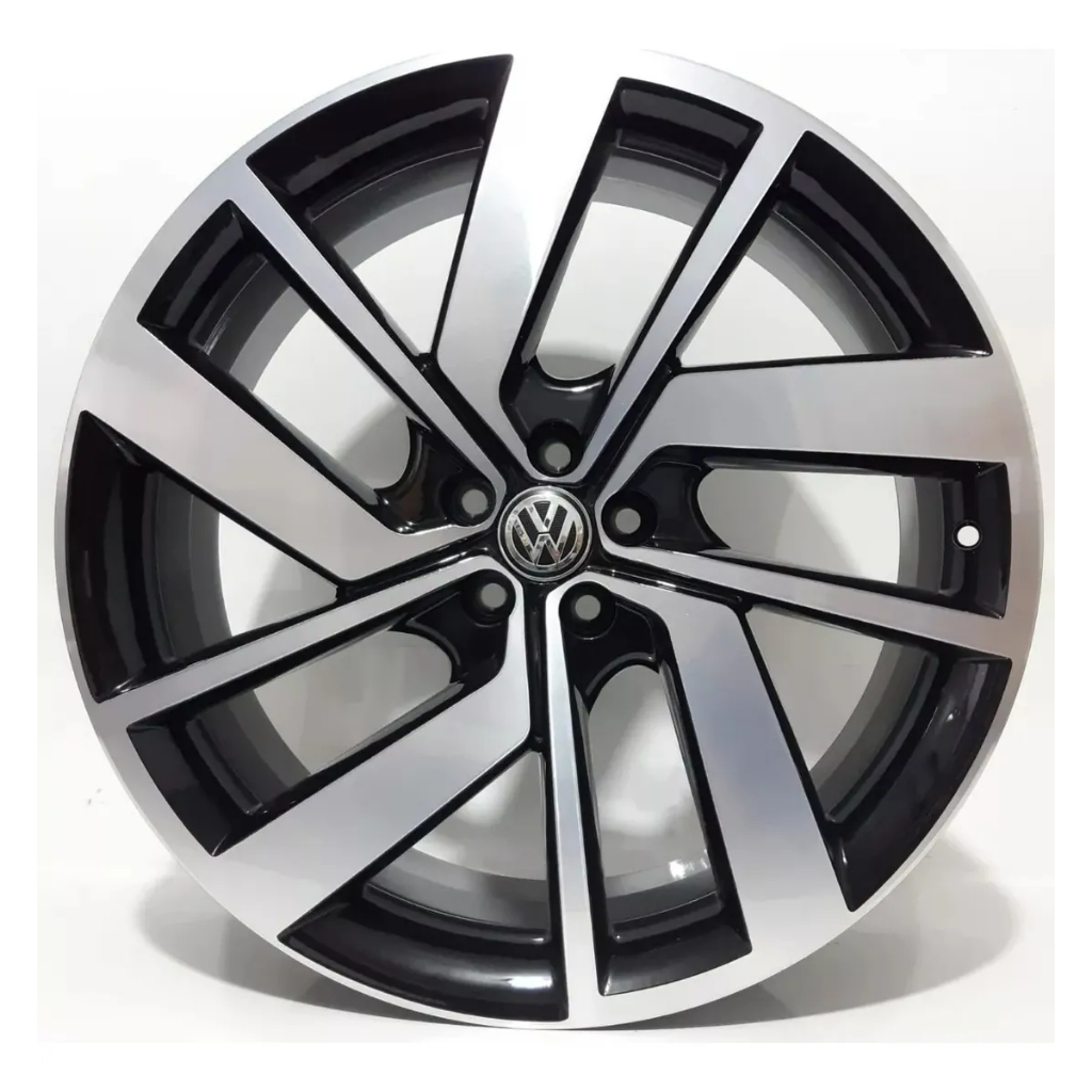Kit 4 Rodas Aro 15 5x100 Vw Jetta GLI  Polo Bora Fox Golf Preta Diamantada Krmai S19