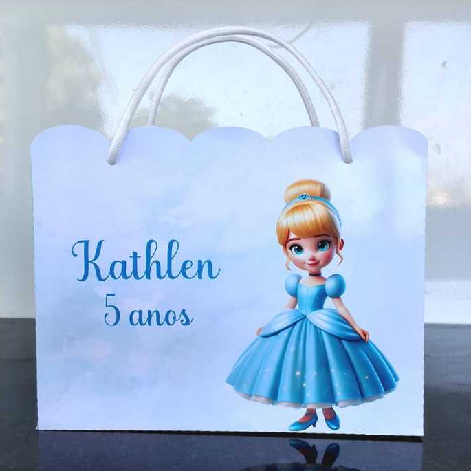 Sacolinha Personalizada Cinderela – Lembrancinha de Conto de Fadas para Festas e Aniversários!