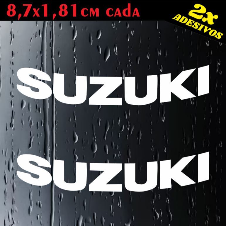 2x Adesivos Suzuki curvados ideal para bolha da moto Suzuki - 8,7x1,81cm cada