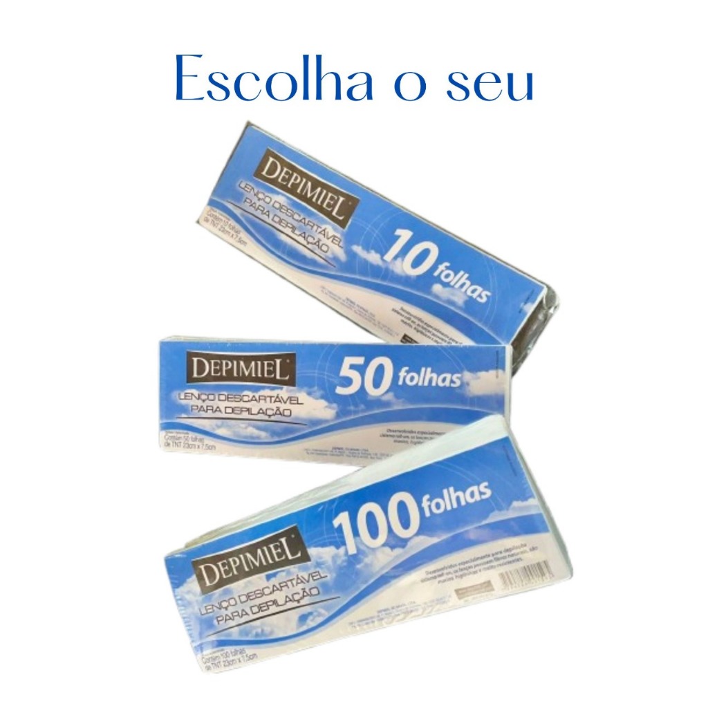 Folha Depilatória Depimiel 23cm X 7,5cm 100,50 OU 10 folhas TNT ESCOLHA O SEU em Oferta na Shopee