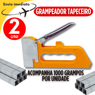 kit 02 Peças Grampeador Tapeceiro Profissional Alta Pressão Profissional Com 1000 grampos em Oferta na Shopee