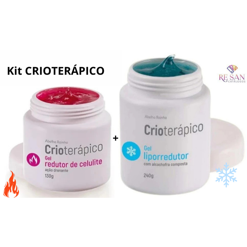 Kit Crioterápico Gel Redutor de Celulite + Gel Liporredutor Abelha Rainha