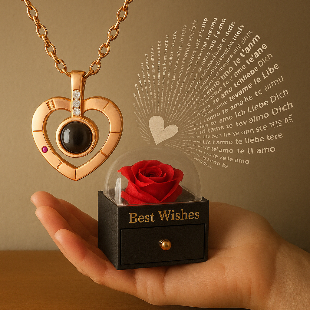 Imagem Colar Feminino Eu Te Amo Em 100 Idiomas – Romântico, Criativo e Delicado