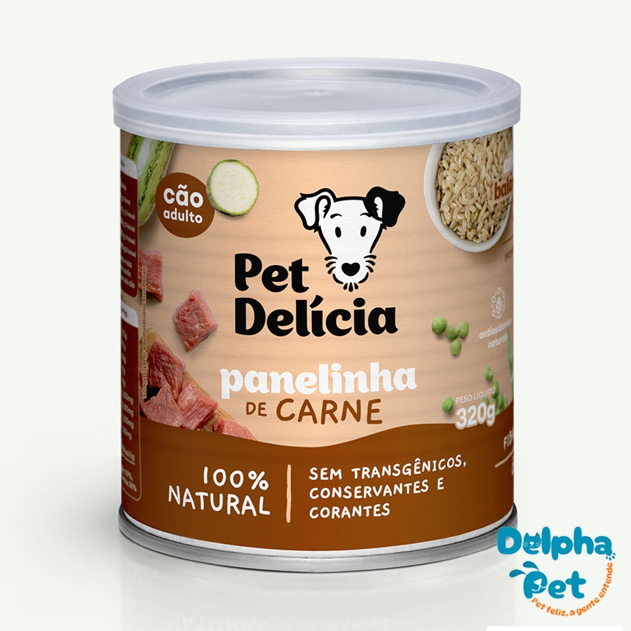 Ração Úmida Natural para Cães Panelinha de Carne 320g Pet Delicia