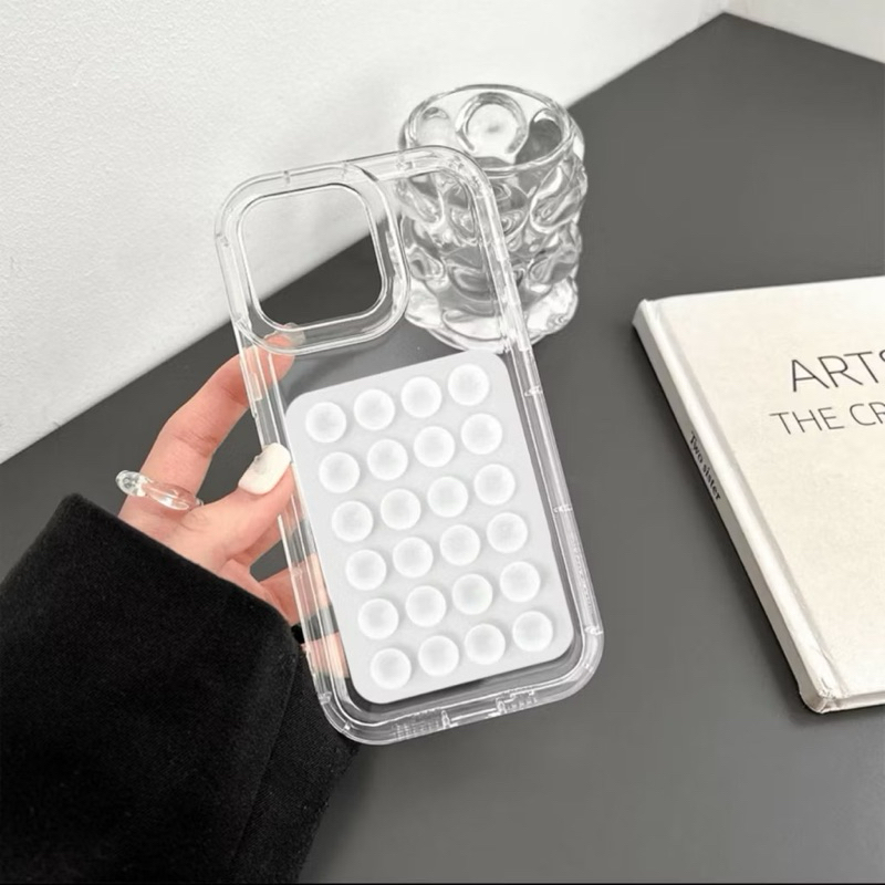 Capa de telefone transparente acrílico com ventosa, compatível com iPhone X XS XR 11 11Pro 11Promax 12 13 Pro ProMax em Oferta na Shopee