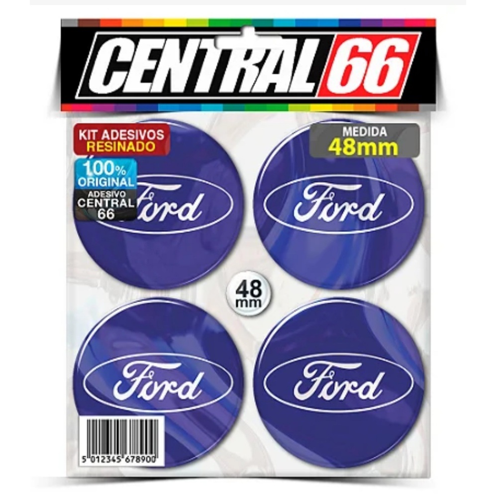 Jogo Emblema Adesivo Centro de Roda 48mm Ford Edge Resinado