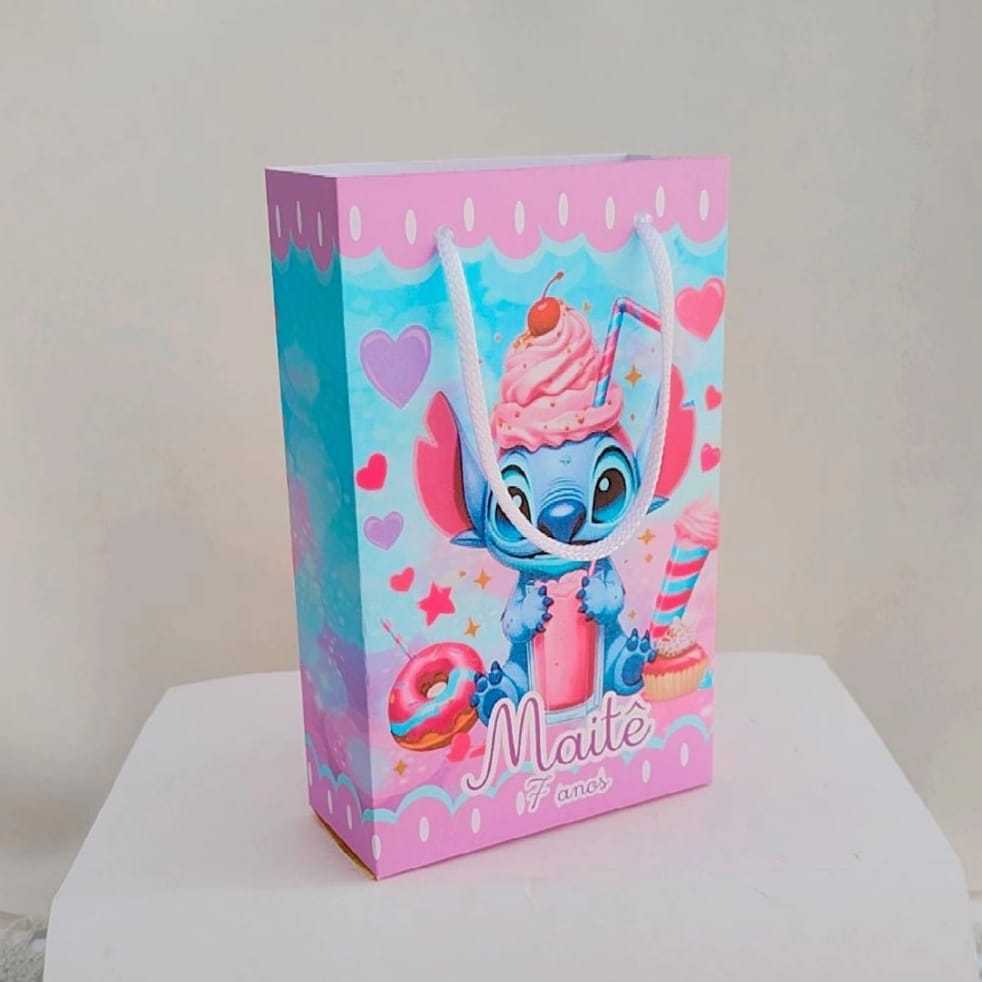 Sacolinha Surpresa Personalizada Lembrancinha de aniversario Stitch Doce PEGUE E MONTE