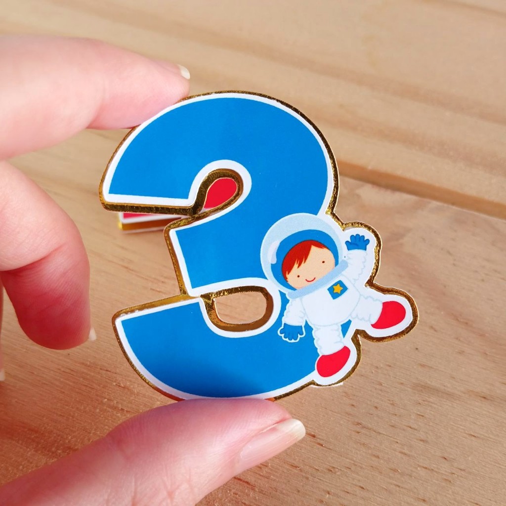 Apliques de Número 5CM 3D Astronauta Personalizado /Festas /Decoração /Aniversário /Lembrancinha