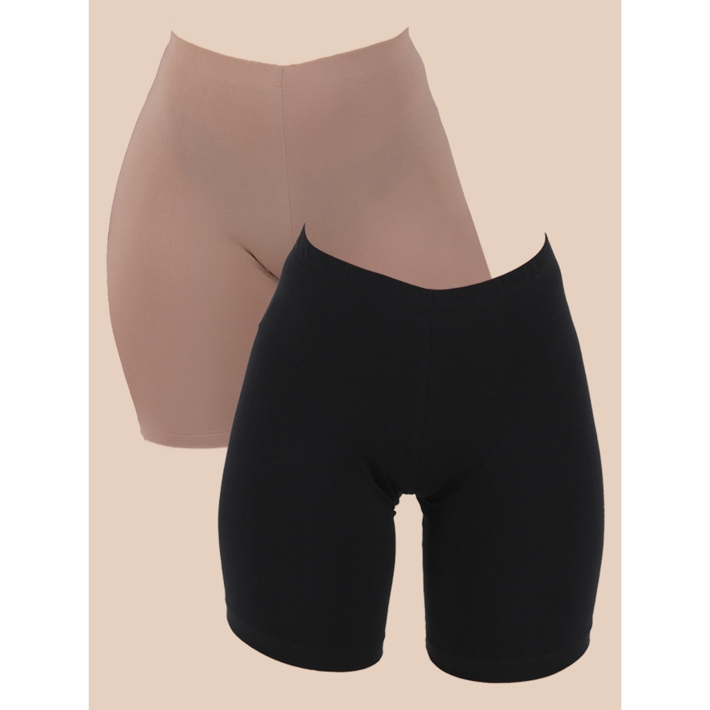 Kit 2 Shorts Feminino Ánagua Cintura Alta de Algodão em Oferta na Shopee