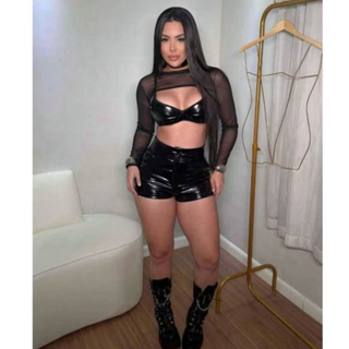 conjunto 3 peças short + top + bolero em Oferta na Shopee