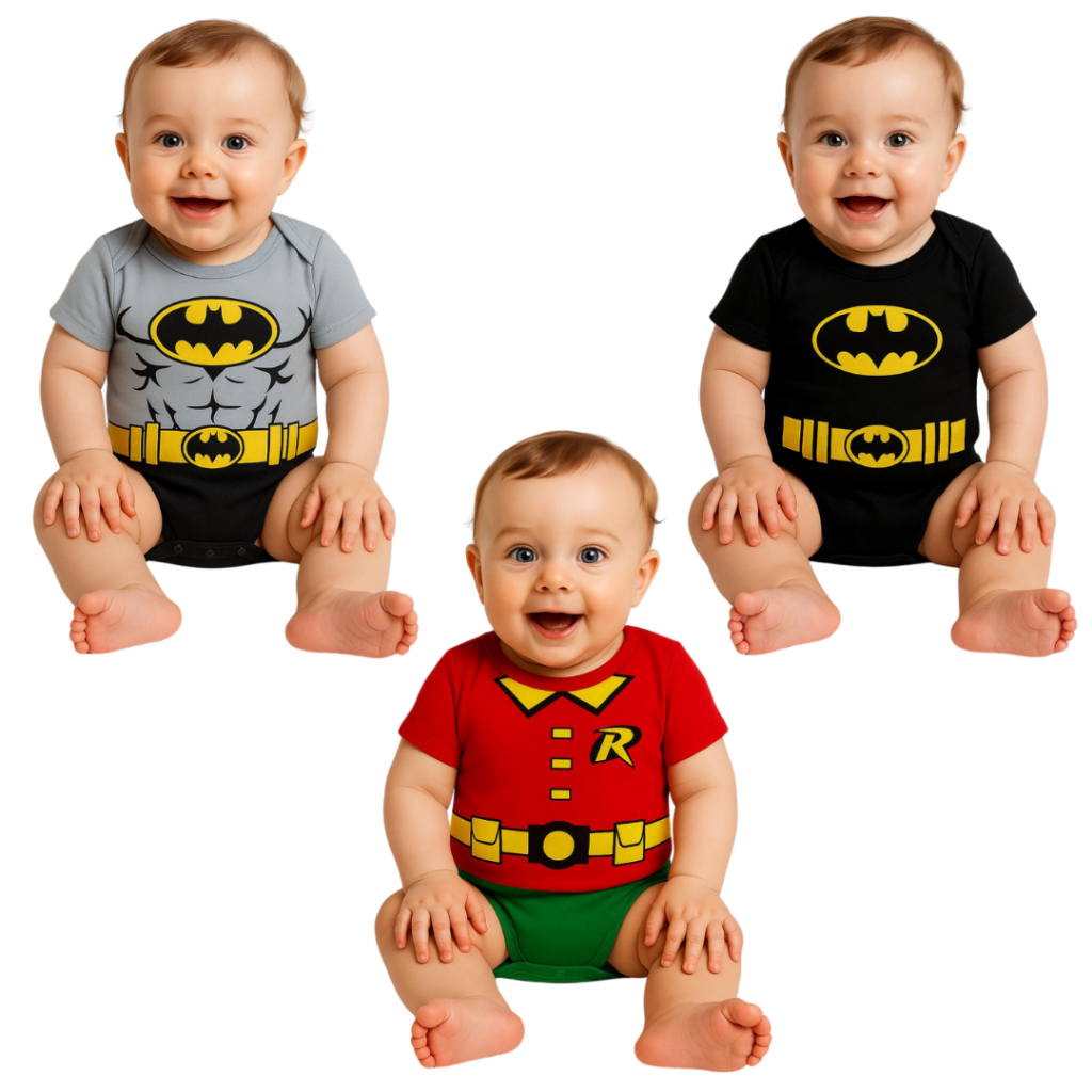 Body Bebe Batman Macacao Tematico Infantil Personagens Fantasia Mesversario Bori bory em Oferta na Shopee