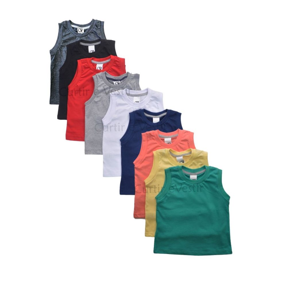 Regata infantil bebê camisetas 100% algodão