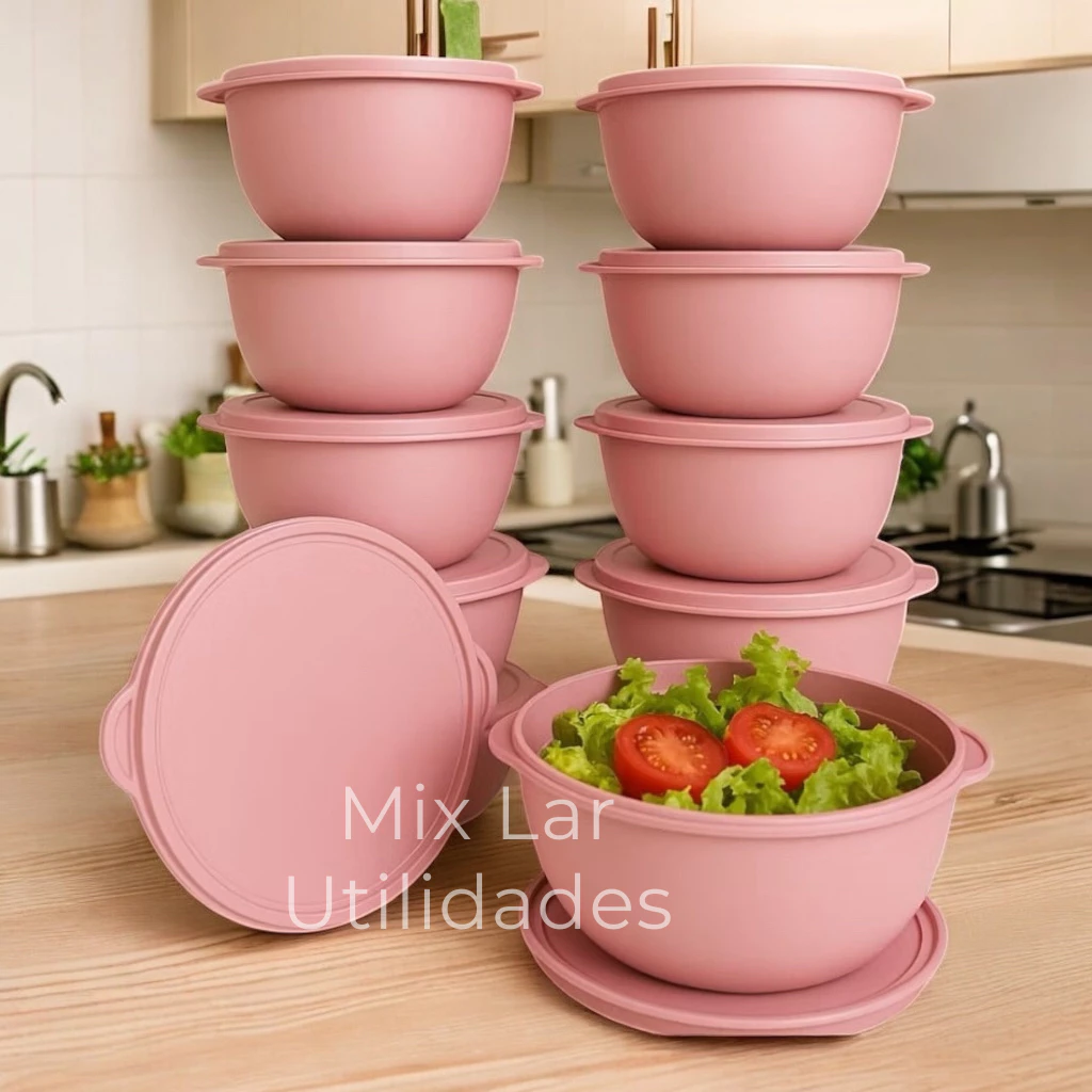 Kit de potes herméticos redondos 10 peças com 1 litro para cozinha — imagem 1