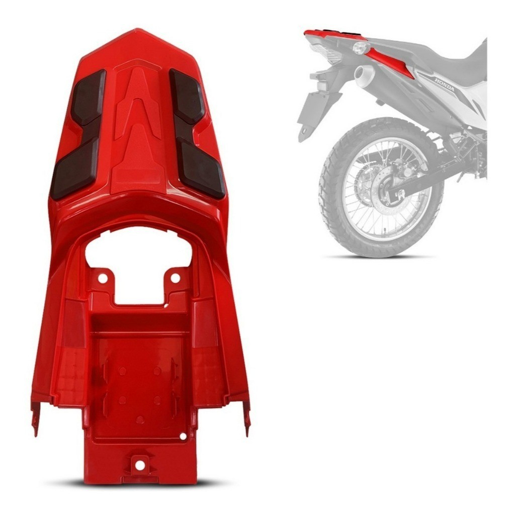 Rabeta Traseira c/ Borracha Vermelho Fighting Moto  Nxr Bros 160 2016 2017 2018 2019 2020 2021