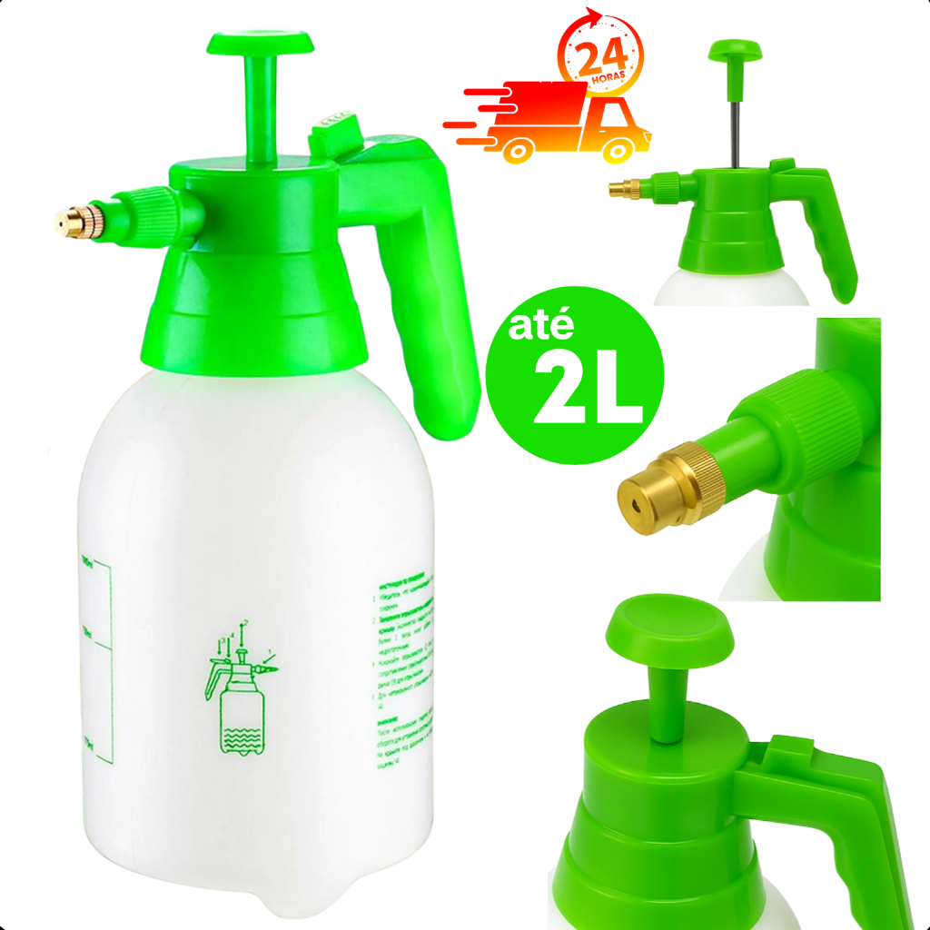 Pulverizador Borrifador Compressão Para Jardinagem Limpeza Vidro Automotivo Spray Manual Multiuso 2L Pulverizador Borrifador Compressão Para Jardinagem Limpeza Vidro Automotivo Spray Manual Multiuso 2L