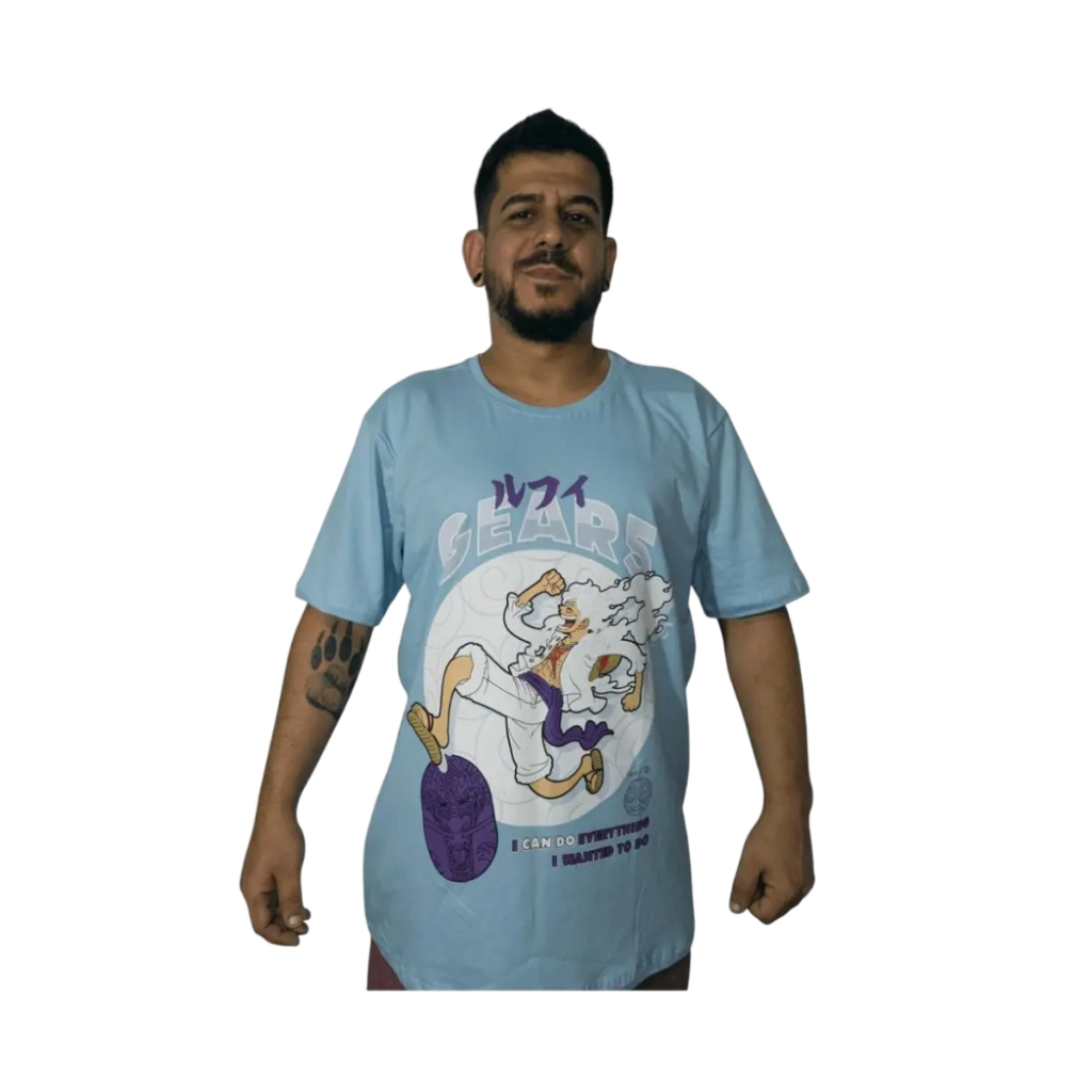 CAMISETA ONE PIECE LUFFY GEAR 5 GOMU AZUL CELESTE M