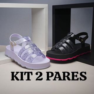Kit 2 Pares sandalia  Lulu Juvenil CORAÇAO  Lançamento Barato em Oferta na Shopee
