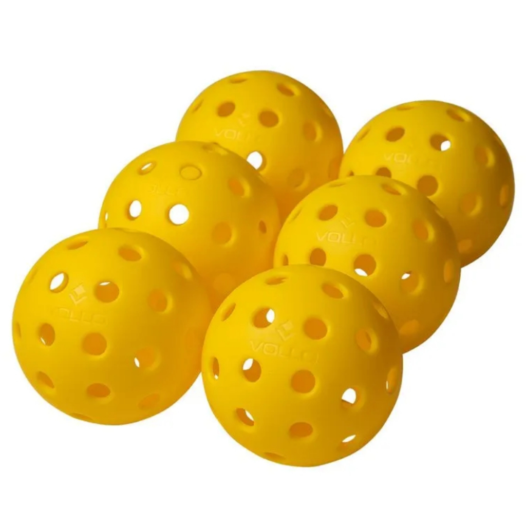 Kit 6 Bolas de Pickleball Lazer Profissional 40 Furos Vollo