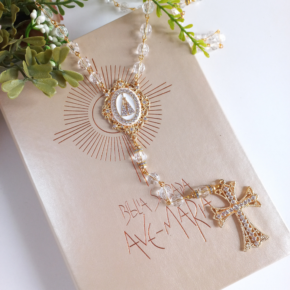 Terço de Nossa Senhora Aparecida para Noivas, Formatura, Altar, Decoração Luxo em Oferta na Shopee