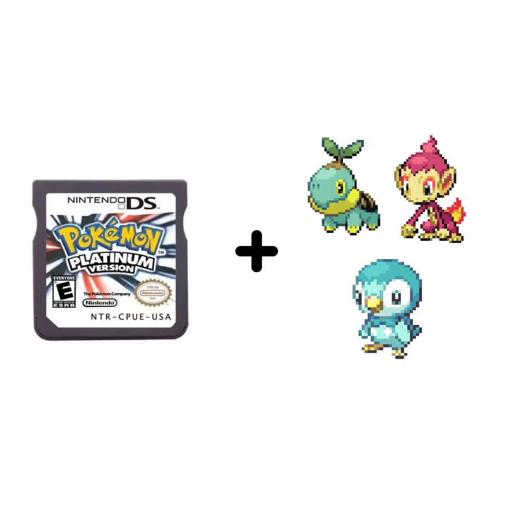 Cartucho Pokémon Diamond Pearl Platinum Com 3 Iniciais Shiny Inclusos + 10 Shinys adicionais