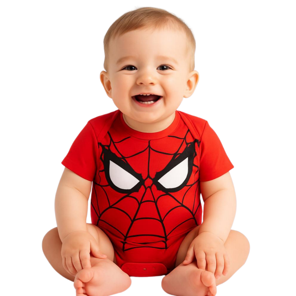 Body Bebe Homem Aranha Macacao Tematico Infantil Personagens Fantasia Mesversario Princesas Bori bory — imagem 2 de 2
