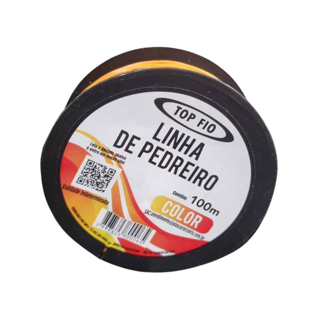 Kit Linha De Pedreiro Nylon Laranja 100 Metros x 0,80 mm Obras Construção