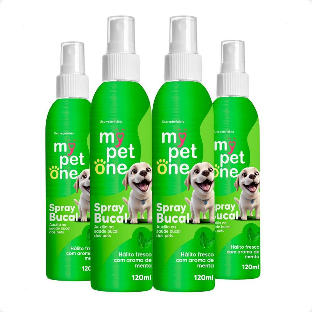 Kit 4 Spray Bucal Menta para Cães e Gatos Mypetone - 120mL em Oferta na Shopee
