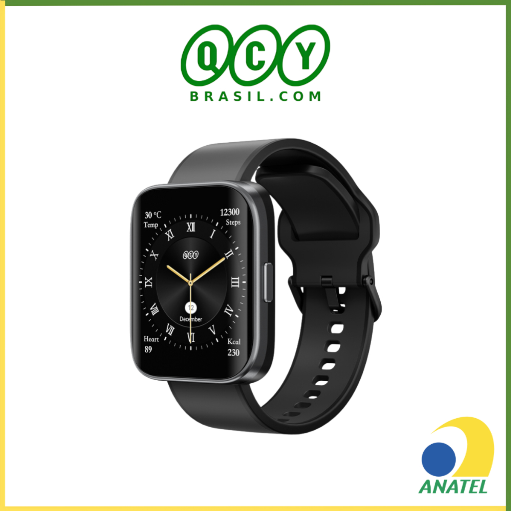 Smartwatch QCY S9 Urban GS, GPS, +120 Modos de Esporte, 5ATM, Tela Amoled 1.95' Pol - Mobile & Gadgets