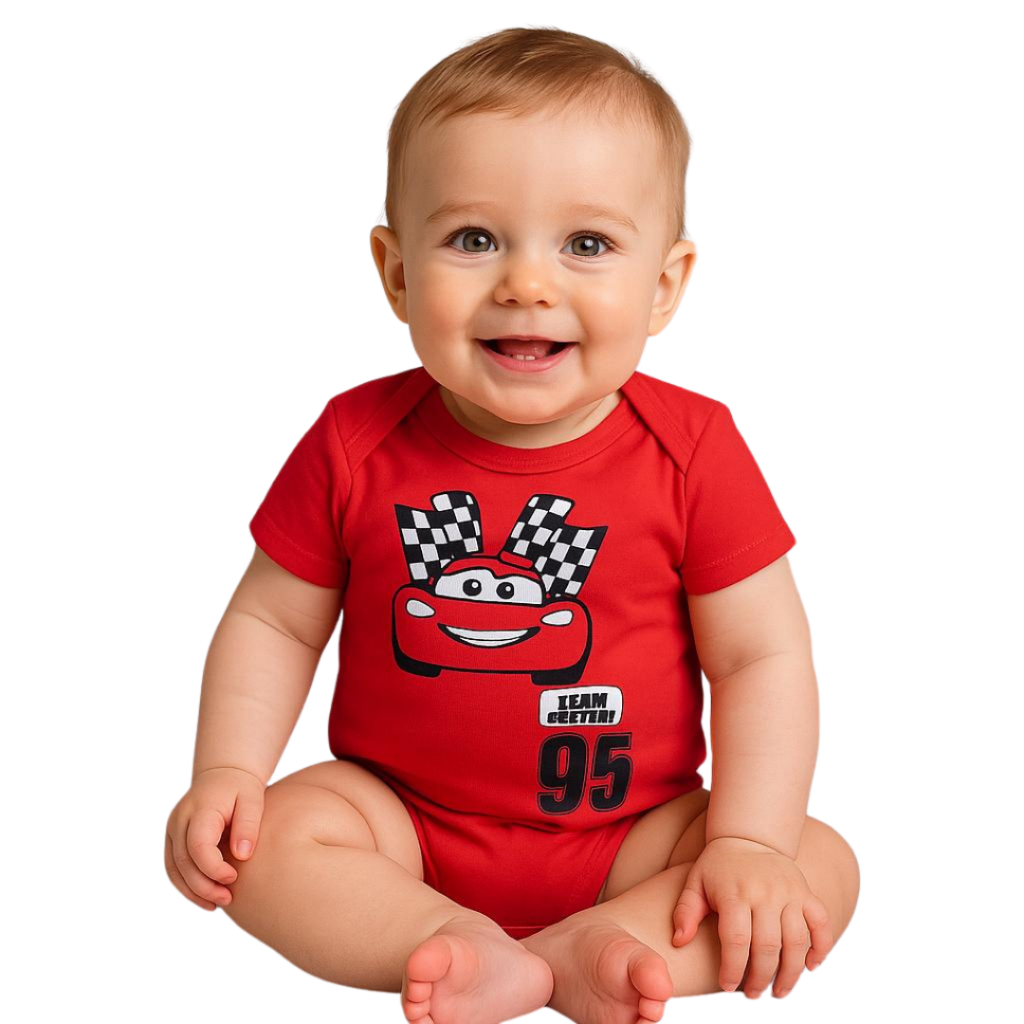 Body Bebe Macqueen Carros Relampago Macacao Tematico Personagens Fantasia Mesversario Bori bory em Oferta na Shopee