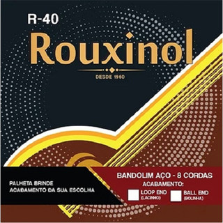 Encordoamento Rouxinol Para Bandolim R40 Cordas De Aço + Palheta Brinde